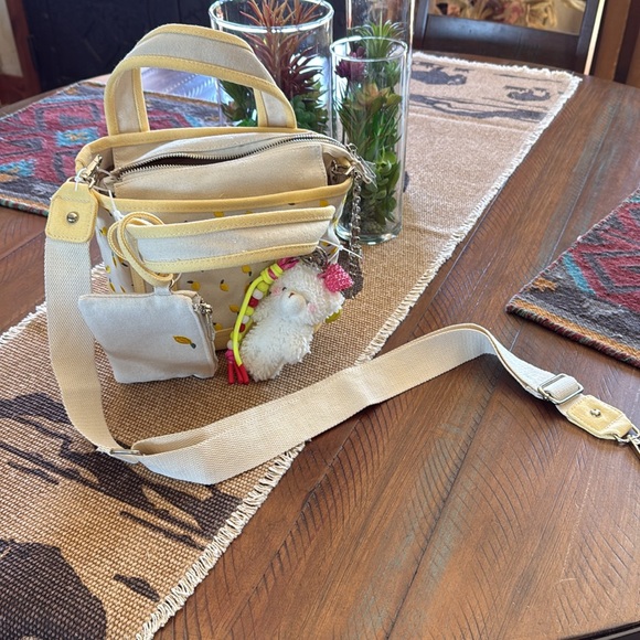 Popular Madden Girl Yellow and Cream Lemon Tote Bag - Picture 4 of 7